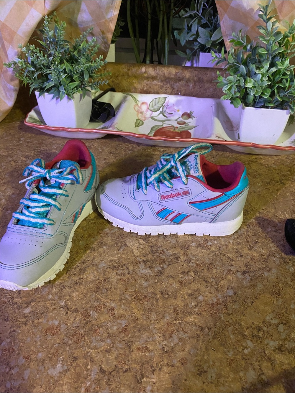 Reebok Kids Sneakers in Teal, Pink & White